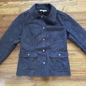 Brown CAbi Jacket / Size S / Chocolate Brown Faux Shearling